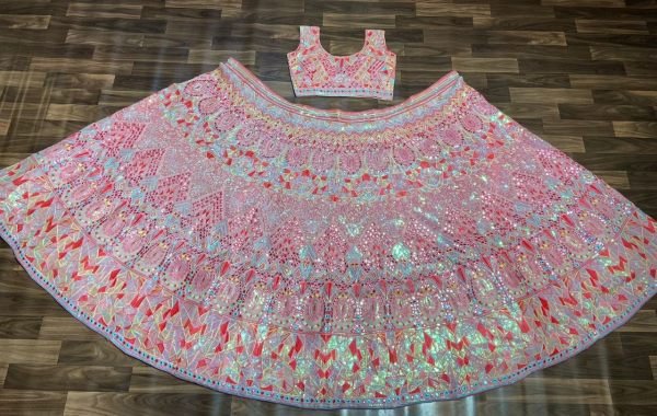 Pink Most Beautiful Latest Sequins Work Lehenga Collection Designer Lehenga Choli