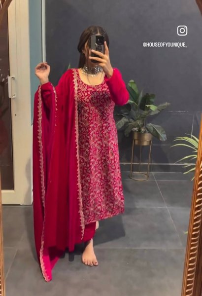 Pink Velvet Sequence Work Ready To Wear Salwar Suit At Wholesale Rate Ready To Wear Collection