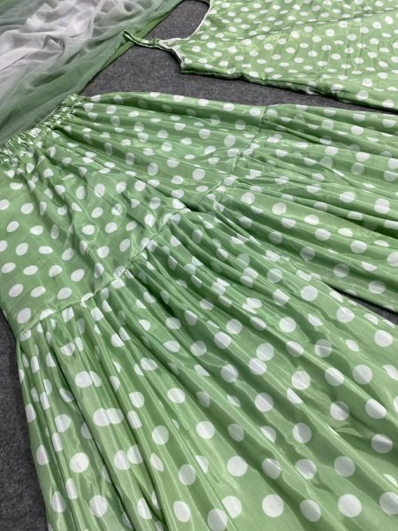 Pista Green Cotton Silk Printed Sharara Suit  Ready To Wear Collection