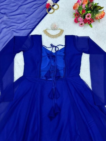 Plain Faux Georgette Flair Kurti With Dupatta Kurti With Dupatta Wholesale