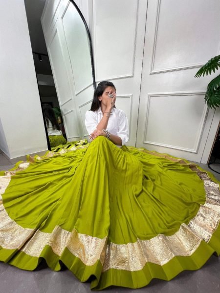 Plain Pure Rayon Ghaghra Navratri Collection  Navratri Lehnega Choli