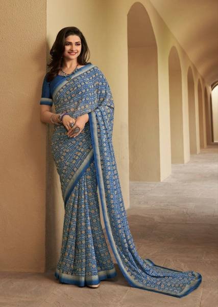 Prachi Desai Georgette Printed Saree Online At Manufacturer Rate Georgette Sarees Wholesale