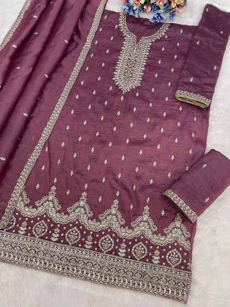 Precious Wine Sequence Embroidery Work Gold Crush Sharara Suit for Wedding Wear Designer Plazzo Salwar Suits Wholesale
