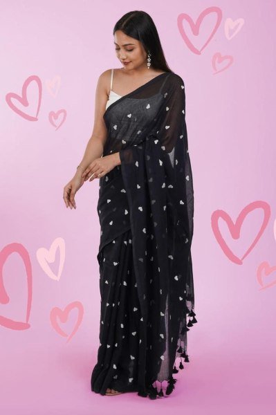Premium Allover Heart Work Cotton Saree Lightweight    Breezy Look Cotton Sarees Wholesale