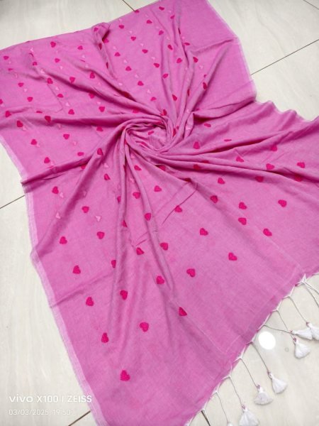 Premium Allover Heart Work Cotton Saree Lightweight    Breezy Look Cotton Sarees Wholesale