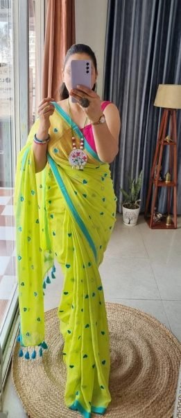 Premium Allover Heart Work Cotton Saree Lightweight    Breezy Look Cotton Sarees Wholesale