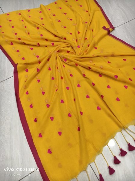 Premium Allover Heart Work Cotton Saree Lightweight    Breezy Look Cotton Sarees Wholesale