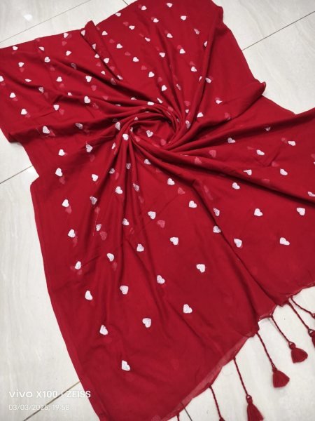 Premium Allover Heart Work Cotton Saree Lightweight    Breezy Look Cotton Sarees Wholesale
