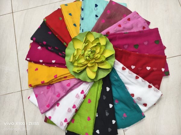 Premium Allover Heart Work Cotton Saree Lightweight    Breezy Look Cotton Sarees Wholesale