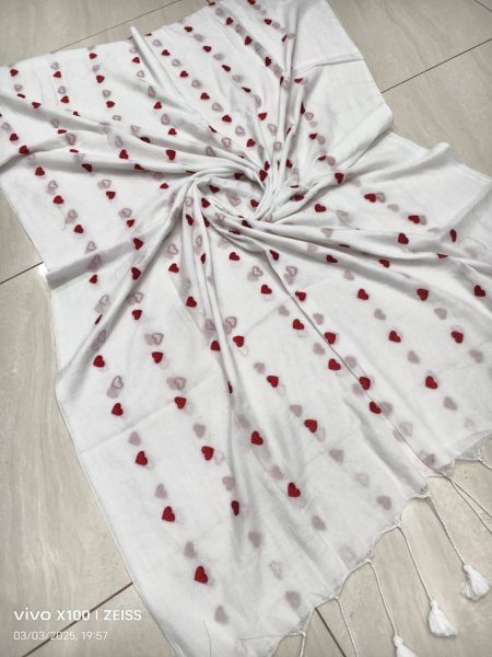 Premium Allover Heart Work Cotton Saree Lightweight    Breezy Look Cotton Sarees Wholesale