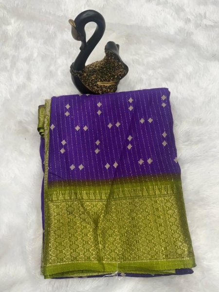 Premium Bandhani Dola Silk Sarees with Contrast Border & Printed Pallu Silk Sarees Wholesale