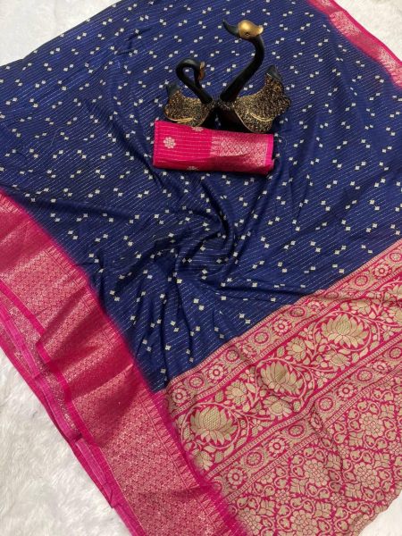 Premium Bandhani Dola Silk Sarees with Contrast Border & Printed Pallu Silk Sarees Wholesale