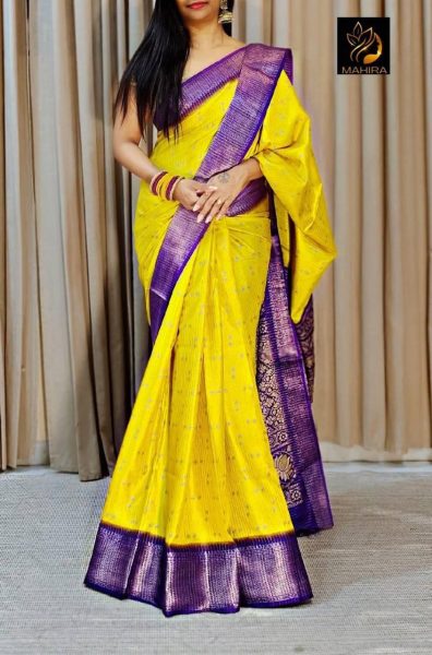 Premium Bandhani Dola Silk Sarees with Contrast Border & Printed Pallu Silk Sarees Wholesale