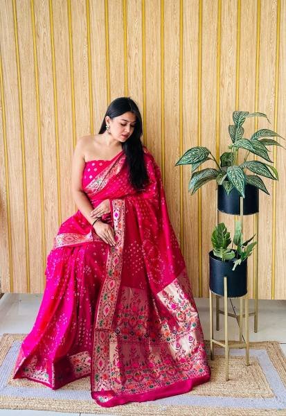 Premium Bandhej Paithani Silk Saree – Boutique Collection 2025 Sarees 