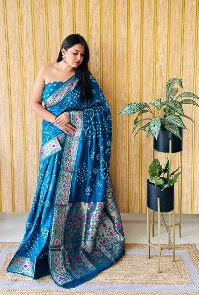 Premium Bandhej Paithani Silk Saree – Boutique Collection 2025 Bandhej Sarees Wholesale