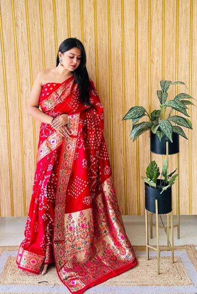 Premium Bandhej Paithani Silk Saree – Boutique Collection 2025 Bandhej Sarees Wholesale