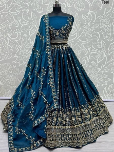 Premium Bridal Wear From Surat Zari   Sequin Embroidery Surat Exporter Lehenga Choli Set 
