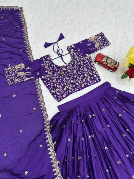 Premium Chinon Embroidered Ready to Wear Lehenga Choli Party Wear Collection by Online Garment Dealer New Launch at Best Price Designer Lehenga Choli
