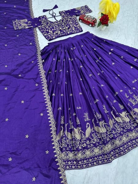 Premium Chinon Embroidered Ready to Wear Lehenga Choli Party Wear Collection by Online Garment Dealer New Launch at Best Price Designer Lehenga Choli