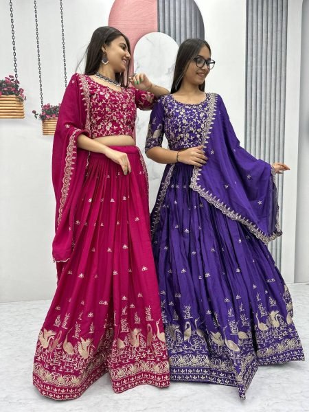 Premium Chinon Embroidered Ready to Wear Lehenga Choli Party Wear Collection by Online Garment Dealer New Launch at Best Price Designer Lehenga Choli