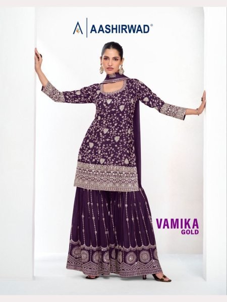 Premium Chinon Silk Fully Stitched Plazzo Suits  Designer Plazzo Salwar Suits Wholesale