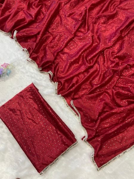 Premium Chinon Silk Saree With Heavy Handwork Silk Sarees Wholesale