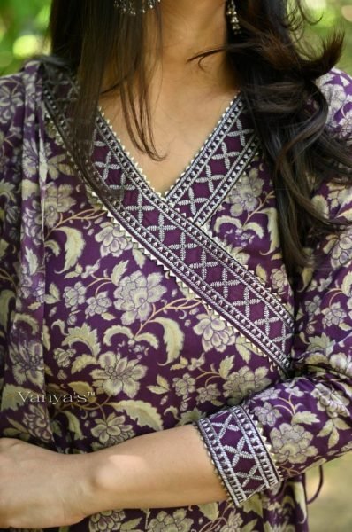 Premium Cotton Anarkali Kurti Pant Set With Heavy Work Neckline Anarkali Kurtis 