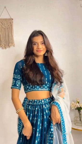 Premium Designer Blue Embroidery with Sequence Lehenga Choli  Designer Lehenga Choli