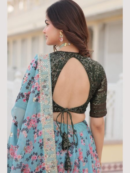 Premium Digital Printed Russian Silk Lehenga Choli  Designer Lehenga Choli