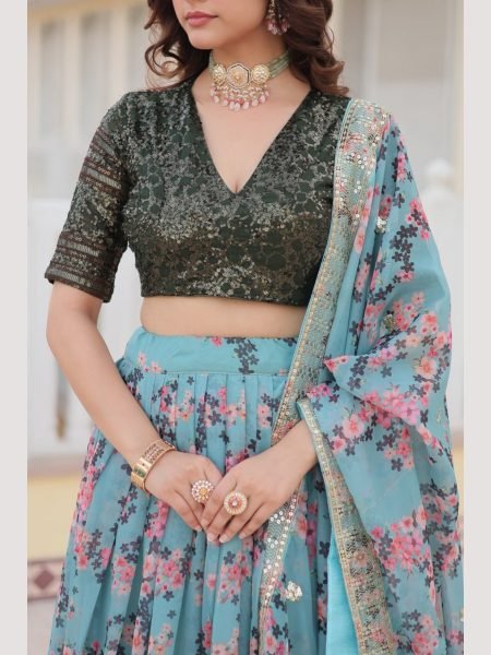 Premium Digital Printed Russian Silk Lehenga Choli  Designer Lehenga Choli