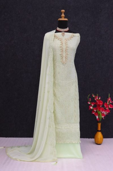 Premium Embroidered Georgette Pakistani Suit Set with Dupatta for Eid Celebrations Pakistani Suits Wholesale