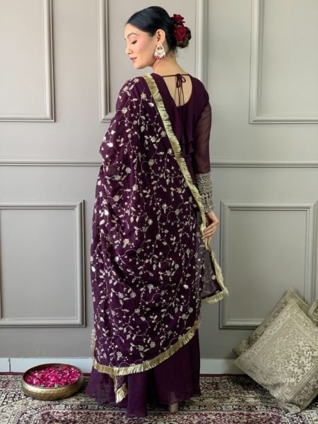 Premium Embroidered Gown with Dupatta and Silk Pants – Ready to Ship Plus Size Kurti / Gown