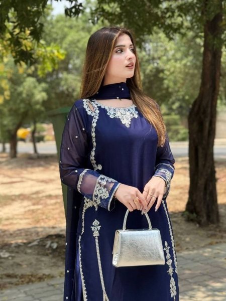 Premium Faux Georgette Embroidery Suit Set Trending Ethnic Collection at Wholesale Rate Ready To Wear Suit
