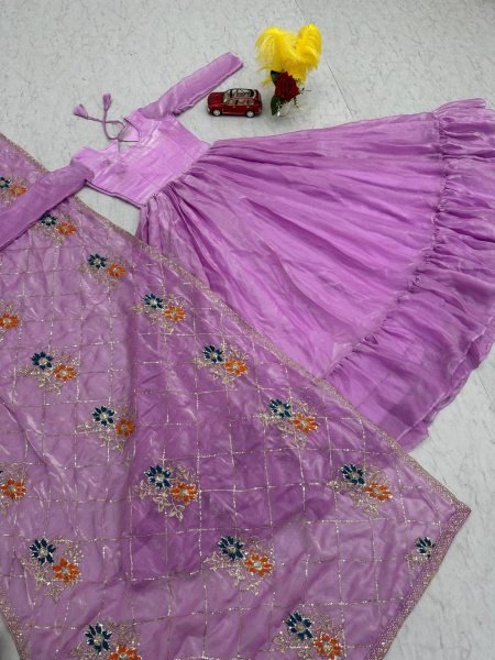 Premium Fendy Gown Set Embroidered Sequence Work New Collection Ready to Wear Gown at Wholesale Price Kurti With Dupatta Wholesale