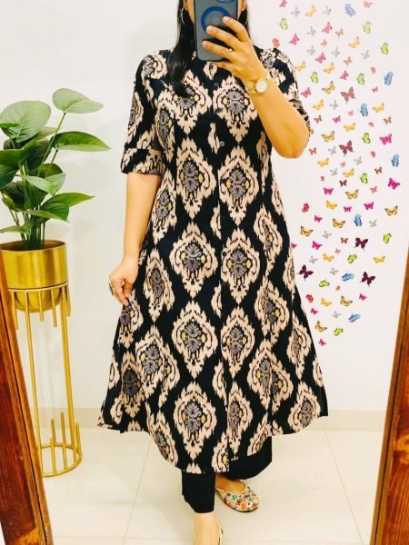 Premium Floral Fine cotton kurti Pant set For Summer Collection 
