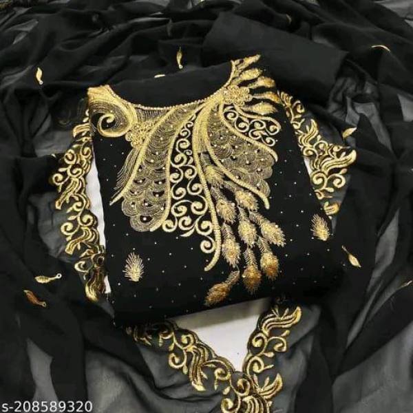 Premium Georgette Dress Material for Boutique Owners At Wholesale Rates Color Set Matching Dress Material Wholesale