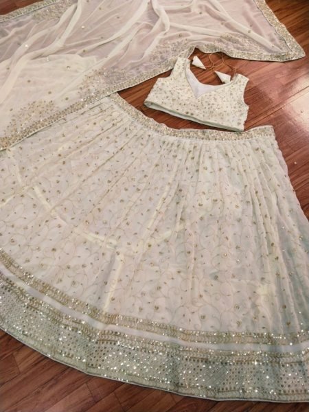 Premium Georgette Embellished With Beautiful Zari  Sequins Work Lehenga Choli Designer Lehenga Choli
