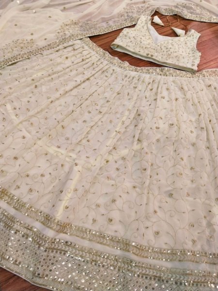 Premium Georgette Embellished With Beautiful Zari  Sequins Work Lehenga Choli Designer Lehenga Choli