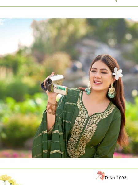 Premium Green Simmer Kurti Pant Suit Ready to Wear Wholesale Kurtis