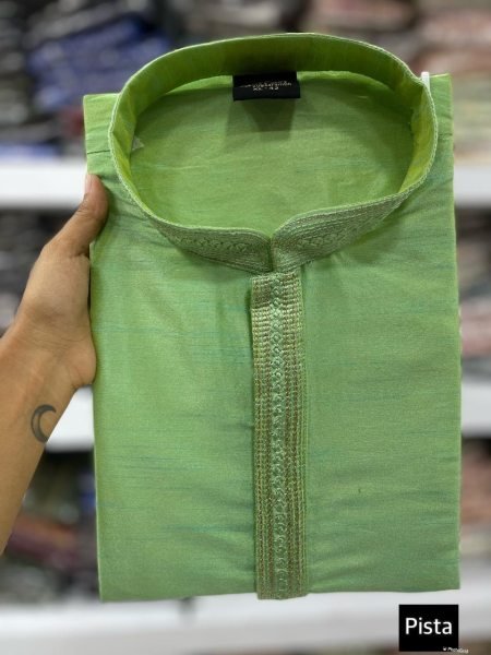 Premium Heavy Silk With Embroidery Mens Kurta Pajama   Kurta Pajama Wholesale