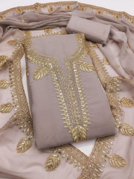 Premium Jorjat Embroidered Suit Set 3Pc with Dupatta   FT Bottom Matching Color Set for Festive Wear at Best Wholesale Price 