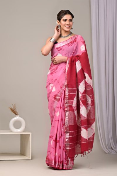 Premium Linen Cotton Saree With Digital Print Linen Sarees Wholesale