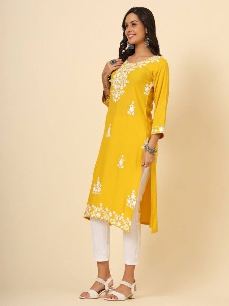 Premium  Lucknowi chickenkari work Kurti  Lucknowi Chikankari Kurtis Wholesale