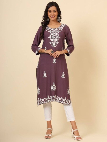 Premium  Lucknowi chickenkari work Kurti  Lucknowi Chikankari Kurtis Wholesale