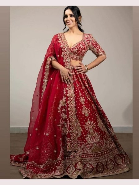 Premium Malai Satin Embroidery Lehenga Choli  Bridal Lehenga Choli