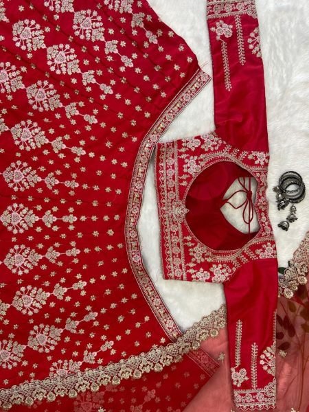 Premium Malai Satin Embroidery Lehenga Choli  Bridal Lehenga Choli