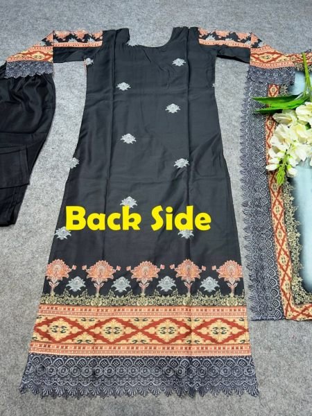 Premium Maslin Printed Kurta Set With Digital Print 3 Piece Kurti Set