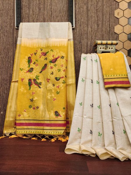 Premium Muga Cotton Saree with Colorful Resham and Zari Weaving Cotton Sarees Wholesale