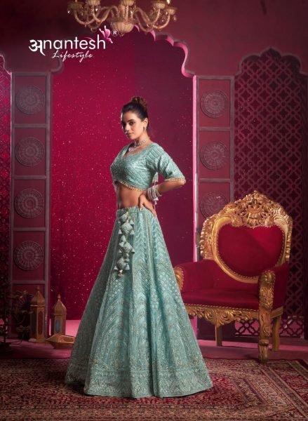 Premium Net Mirror Handwork Bridal Lehenga Choli with Zarkan Sequence Cording Detail Designer Lehenga Choli