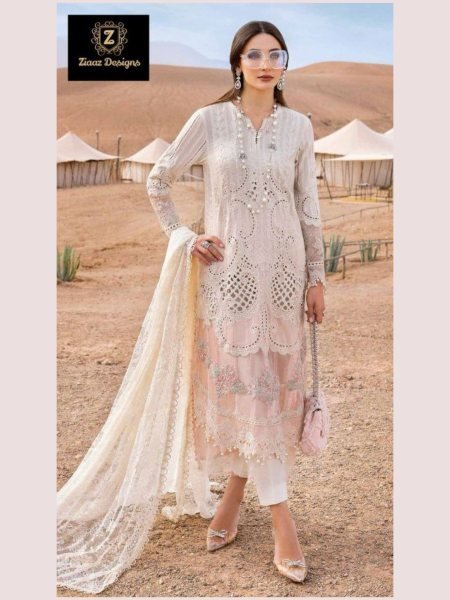 Premium Pakistani Style Cambric Cotton Suits by Ziaaz Very Heavy Embroidered Moti Work Best Offer Now Premium Quality 